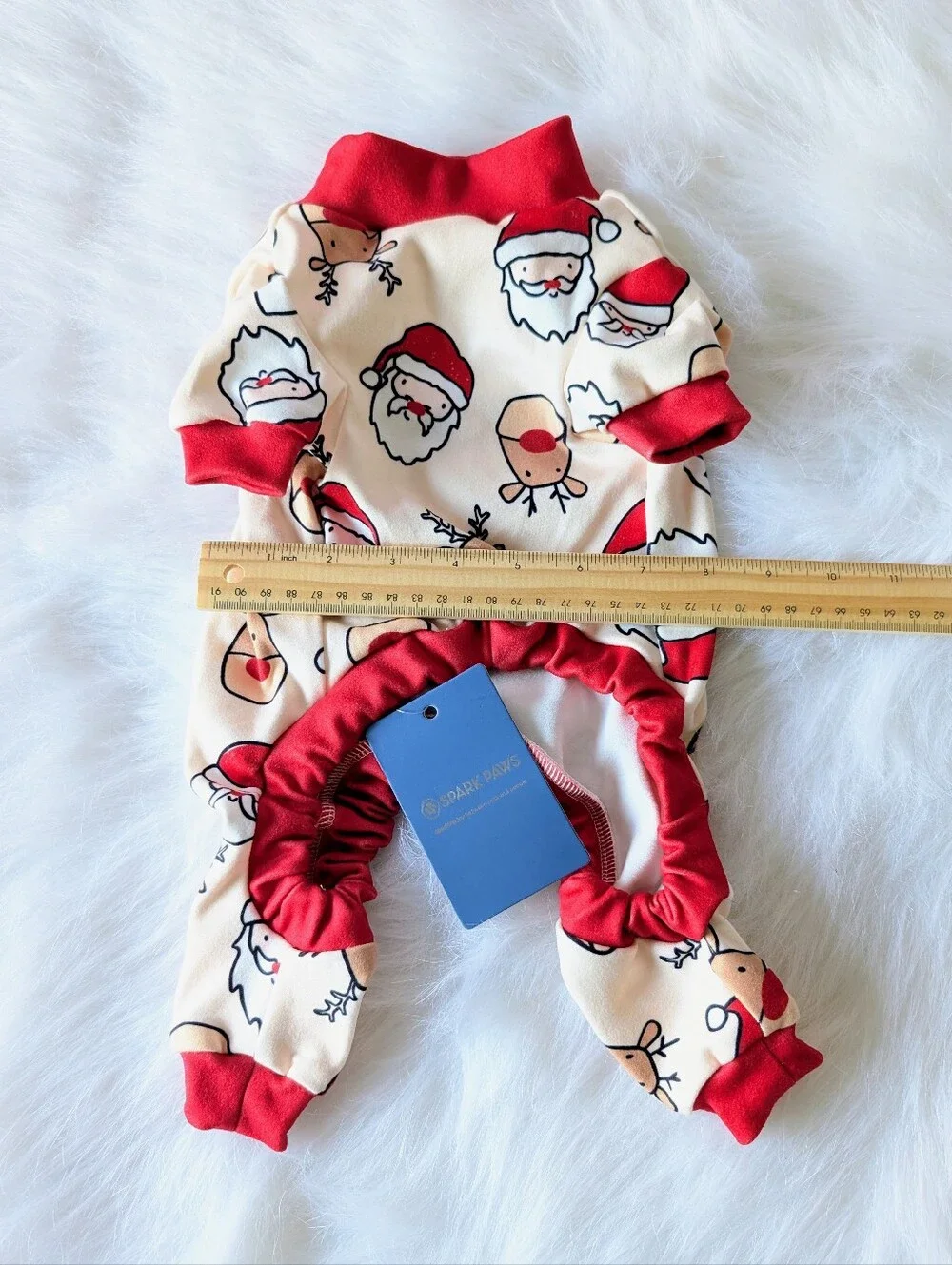 Dog Pajamas, Onesie, Santa, Reindeer, Holiday, Christmas, M, New, Spark Paws